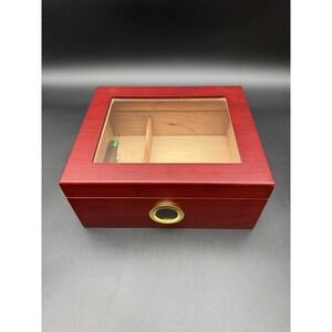 Mantello Humidor Cigar Box For 25-50 Cigars, Royal Glass Top, Digital Hygrometer